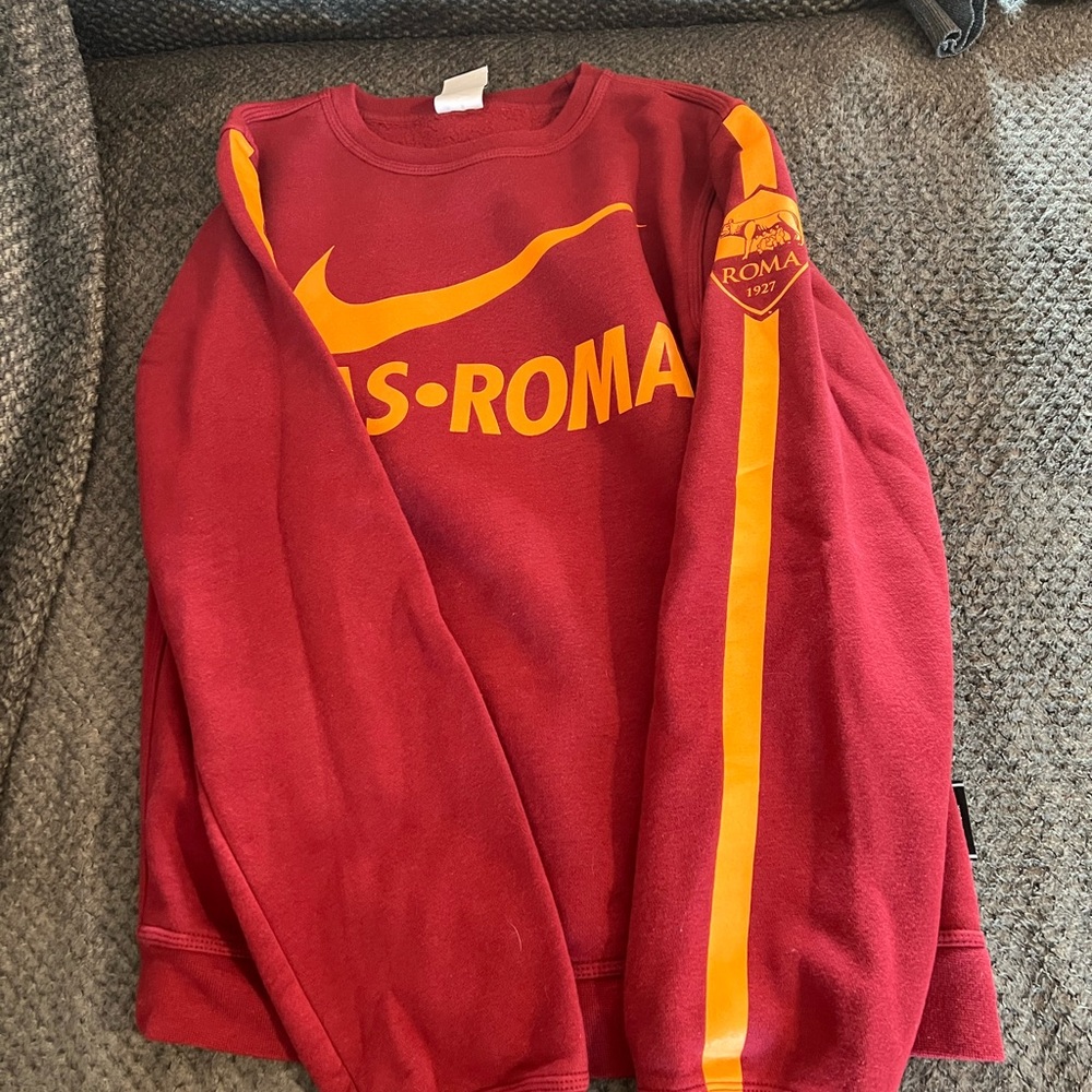 Nike Red and Yellow AS Roma Sweatshirt